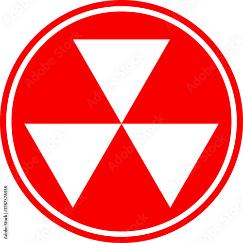 Fallout Shelter Sign. Nuclear bomb shelter sign. Fallout Shelter Road Sign. Bomb shelter sign Vector illustration