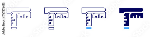 Measure yield icon in 4 different styles. Thin Line, Line, Bold Line, Duotone. Duotone style. Editable stroke