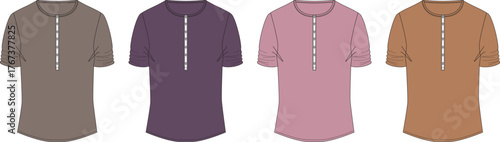 Henley Shirt Vector Graphics A Colorful Collection of Casual Apparel