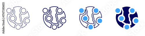 Global expansion icon in 4 different styles. Thin Line, Line, Bold Line, Duotone. Duotone style. Editable stroke