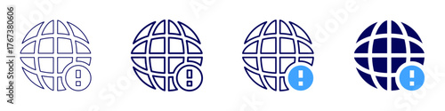 Global finance icon in 4 different styles. Thin Line, Line, Bold Line, Duotone. Duotone style. Editable stroke