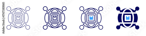 Global referendum icon in 4 different styles. Thin Line, Line, Bold Line, Duotone. Duotone style. Editable stroke