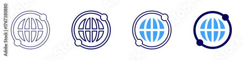 Global sensor icon in 4 different styles. Thin Line, Line, Bold Line, Duotone. Duotone style. Editable stroke