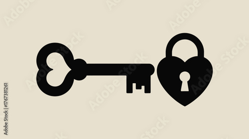 Unlock your heart's desires with this timeless symbol of love and security featuring an elegant key and heart shaped padlock, perfect for Valentine's Day