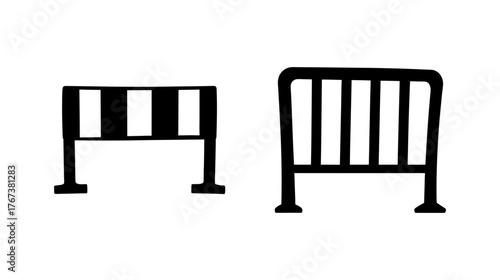 Two distinct construction barriers for safety and traffic control