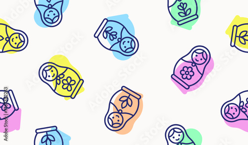 Matryoshka seamless pattern background design