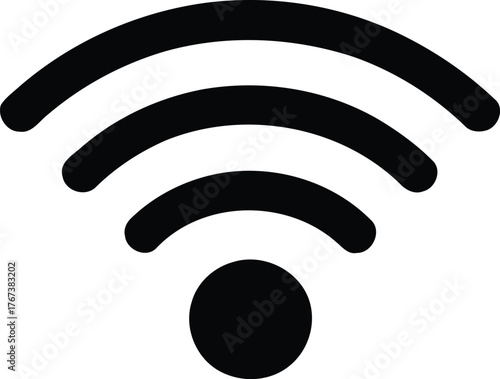Wireless internet signal icon a clear and simple representation of wifi connectivity symbolizing digital communication and network access for modern technology.