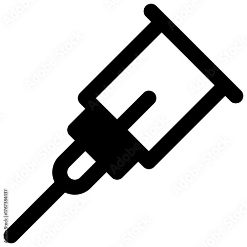 Blood tube holder. Outlined stroke vector icon with black-filled details.
