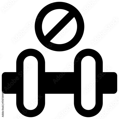 Avoid strenuous exercise. Outlined stroke vector icon with black-filled details.
