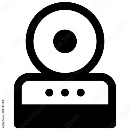 Centrifuge. Outlined stroke vector icon with black-filled details.