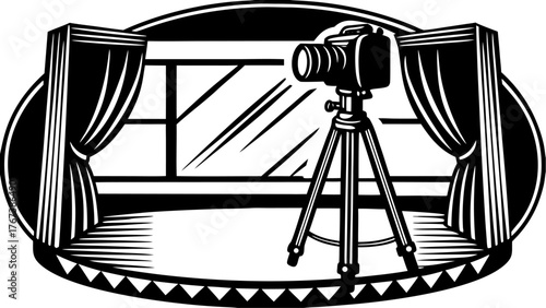 Capture striking moments with this studio camera and tripod, perfect for photography enthusiasts and professional studio setups, ready to create stunning shots