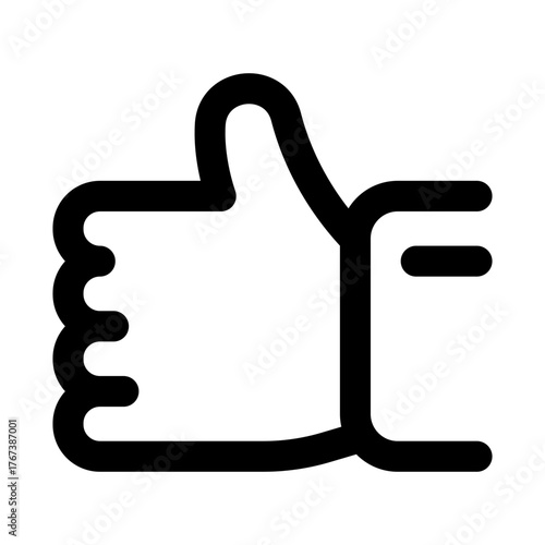 Like, Thumb Up, Thumb Signal icon in modern flat outline style illustrating user approval, positive feedback, and social interaction concept