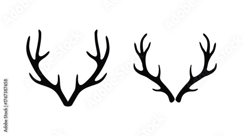 Majestic deer antlers silhouettes symbolizing nature strength and wilderness beauty