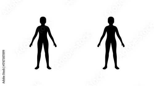 Silhouettes of two people with subtle energy aura outlines abstract representation