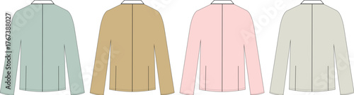 Pastel Blazer Set Illustration Fashion-Forward and Trendy Style for Wardrobe Design and Creative Fashion Concepts