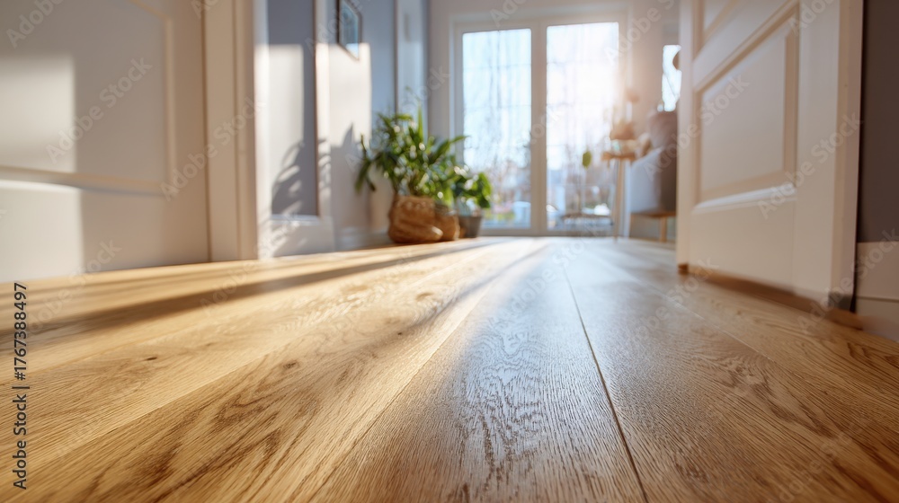 custom made wallpaper toronto digitalA High Resolution image of sunlight streaming through a doorway onto a polished wooden floor.