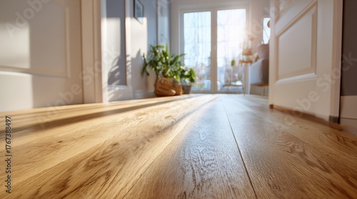 Wallpaper Mural A High Resolution image of sunlight streaming through a doorway onto a polished wooden floor. Torontodigital.ca