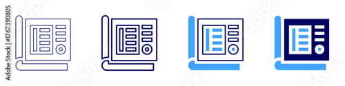 Tax break icon in 4 different styles. Thin Line, Line, Bold Line, Duotone. Duotone style. Editable stroke