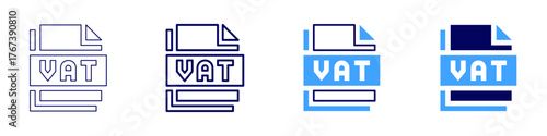 Tax bracket icon in 4 different styles. Thin Line, Line, Bold Line, Duotone. Duotone style. Editable stroke