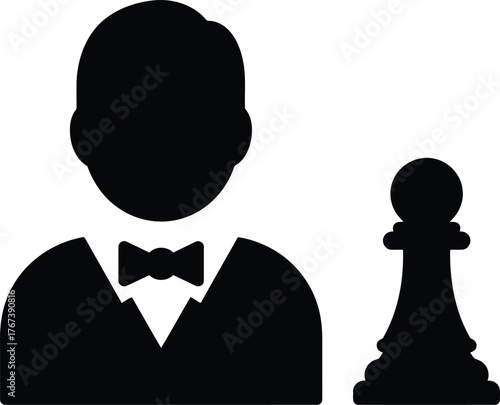 Business strategy chess pawn man figure icon success goal vector