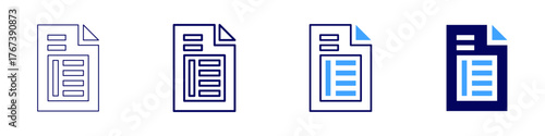 Tax extension icon in 4 different styles. Thin Line, Line, Bold Line, Duotone. Duotone style. Editable stroke