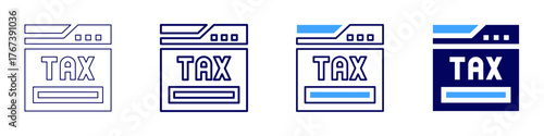 Tax noncompliance icon in 4 different styles. Thin Line, Line, Bold Line, Duotone. Duotone style. Editable stroke
