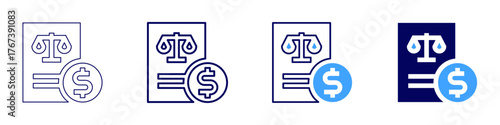 Tax profession icon in 4 different styles. Thin Line, Line, Bold Line, Duotone. Duotone style. Editable stroke