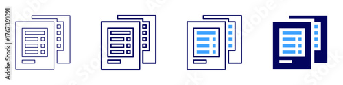Tax receipts icon in 4 different styles. Thin Line, Line, Bold Line, Duotone. Duotone style. Editable stroke