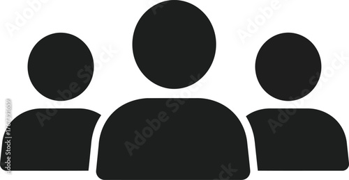 Group icon people silhouette teamwork community connection simple flat design vector