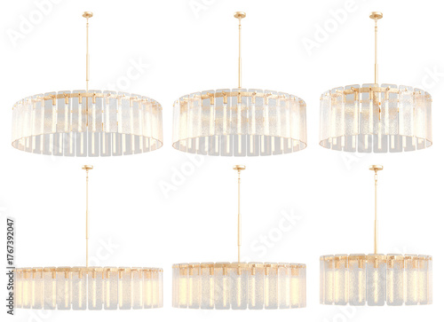 Calamette Glass Round Chandelier - RH - with white background - Cutout Furniture
