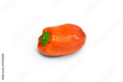 red paprika isolated on white, Fresh red bell pepper isolated on white background  with clipping path closed up.
