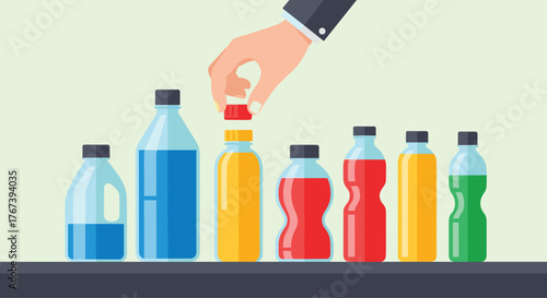 Bottled Beverages Selection - Hand Opening a Drink Bottle.