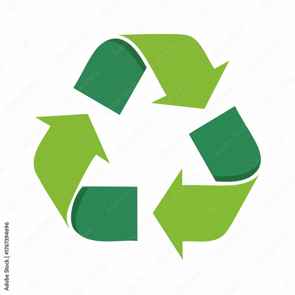 Obraz premium Vibrant-Green-Recycling-Symbol-Vector-Illustration-Representing-Environmental-Sustainability-Eco-Friendly-Practices-and-Waste-Reduction-Circular-Process