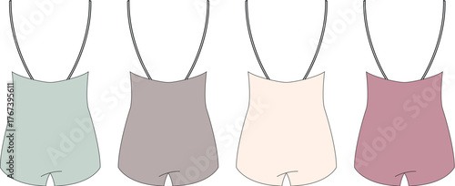 Bodysuit Fashion Design A Flat Sketch Set for Apparel Designers