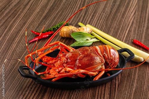 Delicous expensive Steamed omar lobster
