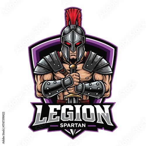 Spartan esport mascot logo design Vector Premium.eps