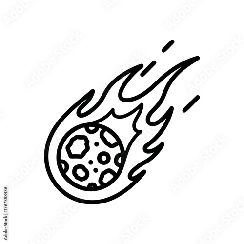 Burning Meteor Icon Illustration