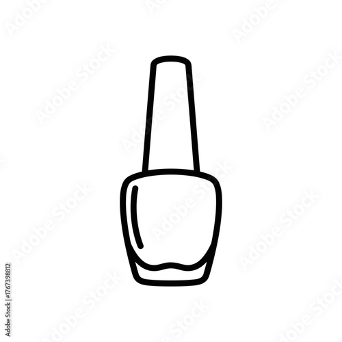 Nail Polish Bottle Icon. Simple Beauty Cosmetic Line Art Illustration