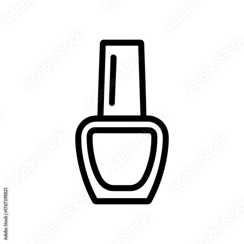 Nail Polish Bottle Icon. Simple Beauty Cosmetic Line Art Illustration