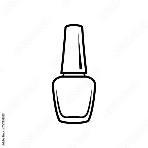 Nail Polish Bottle Icon. Simple Beauty Cosmetic Line Art Illustration