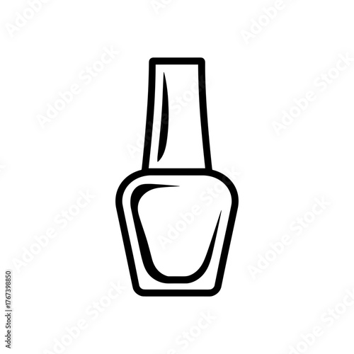 Nail Polish Bottle Icon. Simple Beauty Cosmetic Line Art Illustration