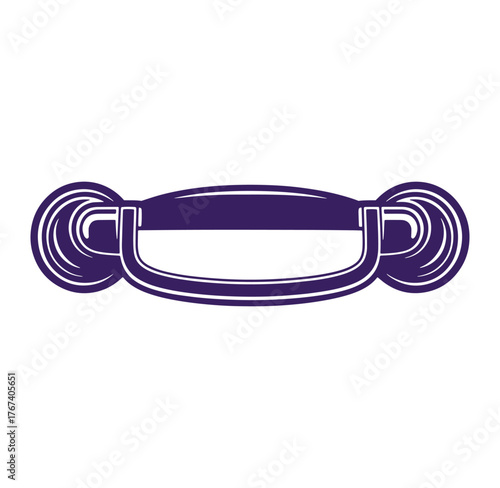 Elegant purple cabinet handle vector illustration isolated on a white background simple design