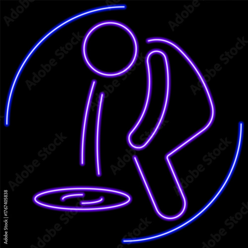 vomit neon sign, modern glowing banner design, colorful modern design trend on black background. Vector illustration.