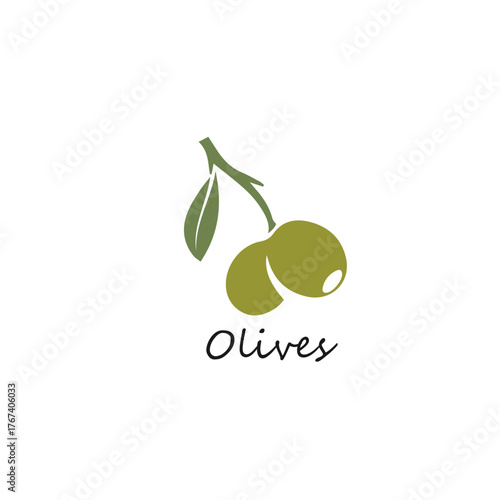 Creative Professional Trendy Illustration set of Olives - Green Olives Branch in Editable Vector Format