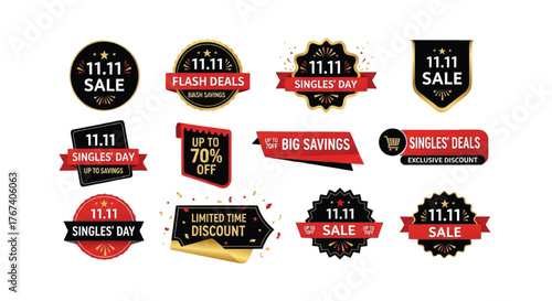 Black Friday Sale Badges and Labels Collection featuring bold typography for special offers and promotions