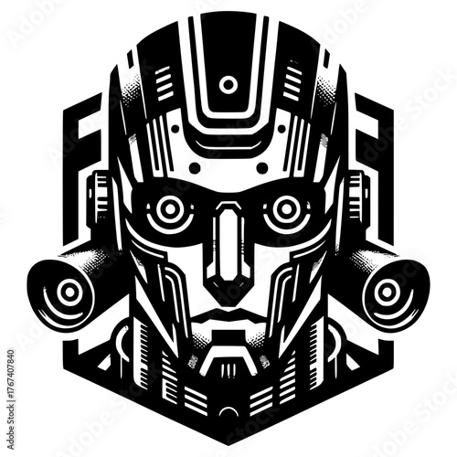 Futuristic AI surveillance icon vector image Iluustration
