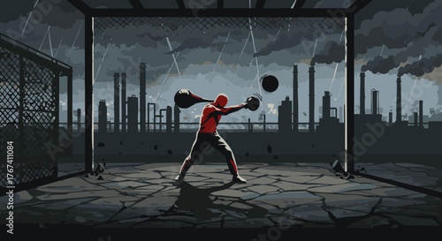 Boxing in an Industrial Landscape A Dramatic Illustration of Grit and Resilience