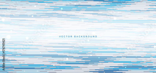 Abstract blue and white horizontal lines technology background. Futuristic modern tech.