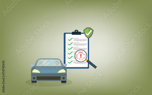  Car health check process for automotive service, vehicle diagnostics, car maintenance and checkup related concepts 