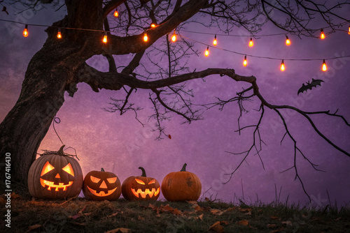 halloween background with pumpkin